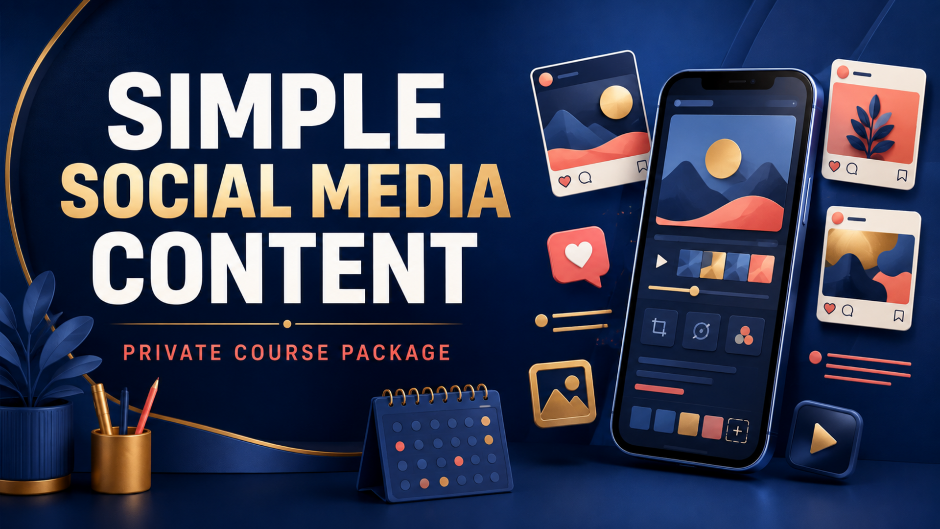 Simple Social Media Content course site cover