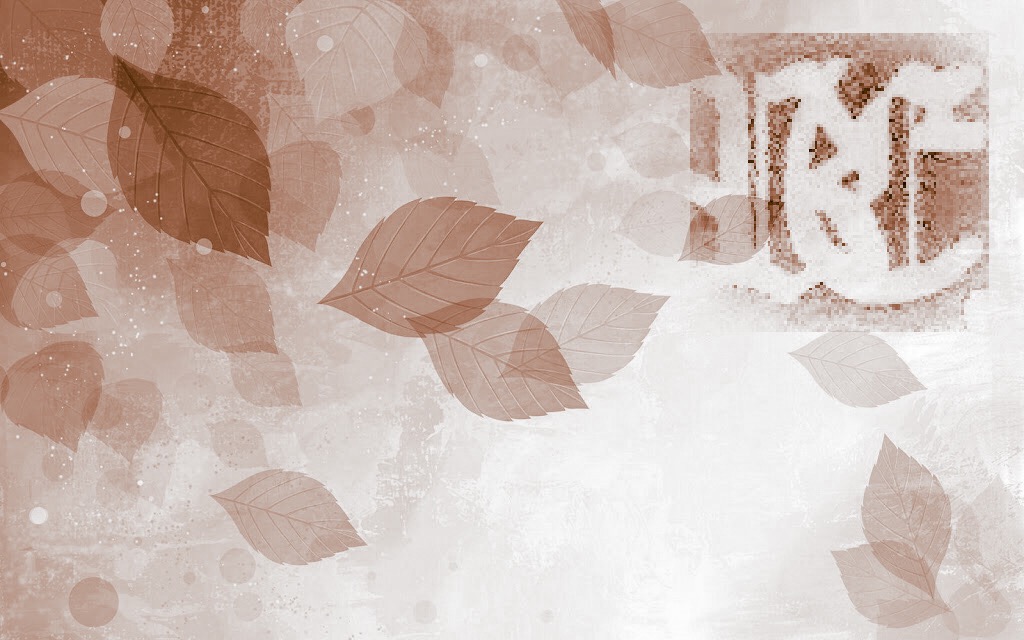 Sepia leaf-pattern classroom artwork